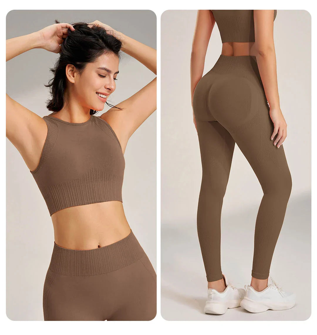 VESSA – Nahtloses Fitness-Set für maximale Leistung & Stil - Khaki