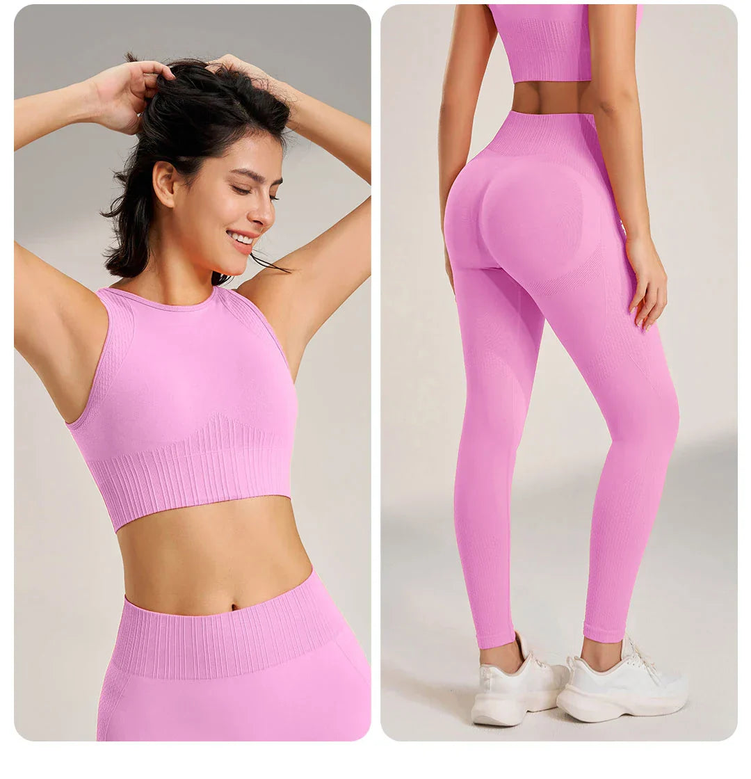 VESSA – Nahtloses Fitness-Set für maximale Leistung & Stil - Rosa
