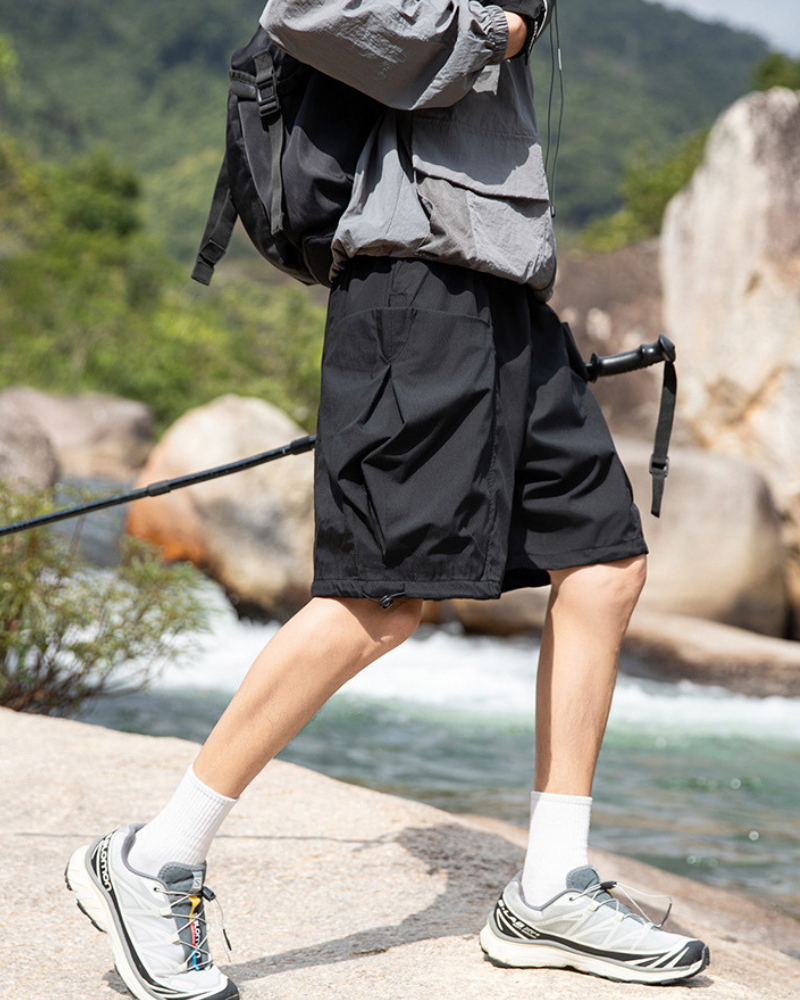 Alpenwear TrailDry™ – Leichte, Wasserdichte Wandershorts für Herren - Schwarz