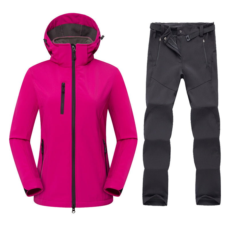 Sofie – Damen Softshelljacke mit Kapuze – Rosa