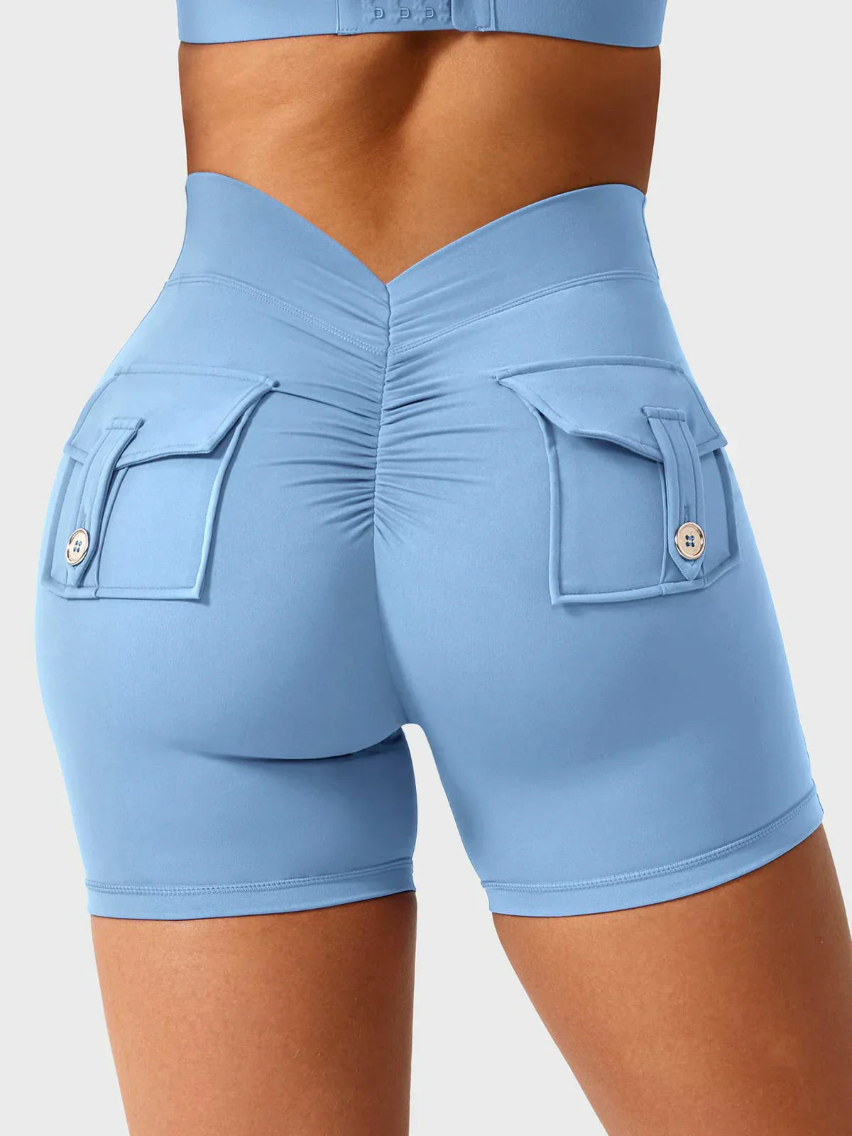 SAYA - V-Rücken Shorts - Hellblau
