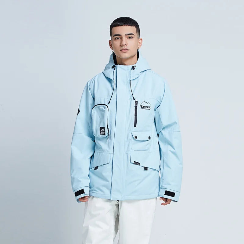 Dominique – Unisex Skijacke mit Kapuze - Hellblau