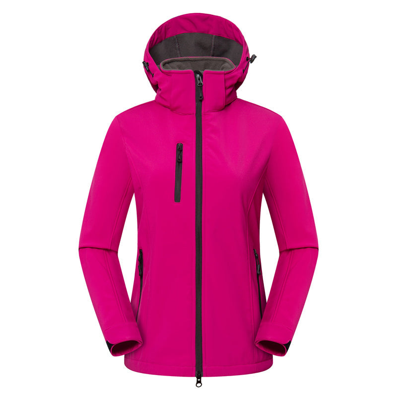 Sofie – Damen Softshelljacke mit Kapuze – Rosa