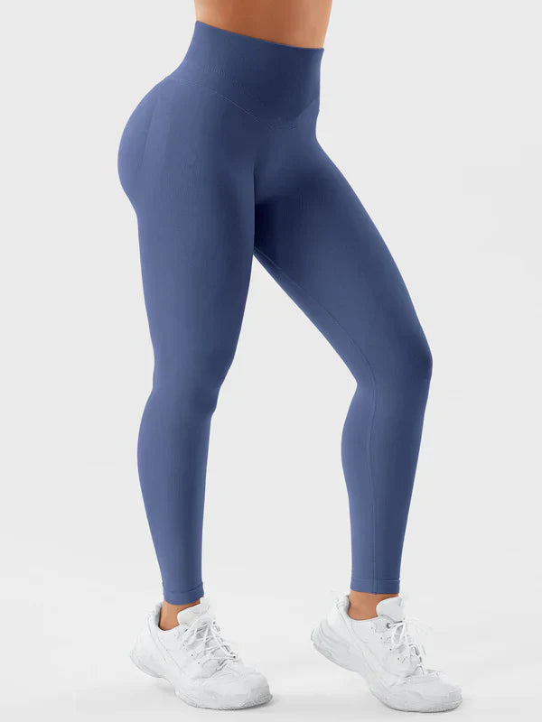 NOVAÏ - Nahtlose Leggings mit Shaping-Effekt - Blau-Grau