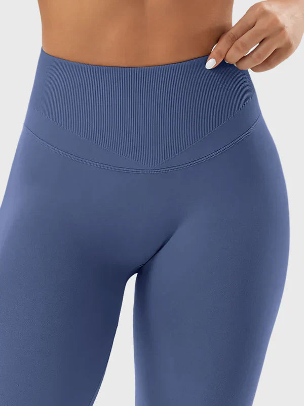 NOVAÏ - Nahtlose Leggings mit Shaping-Effekt - Blau-Grau