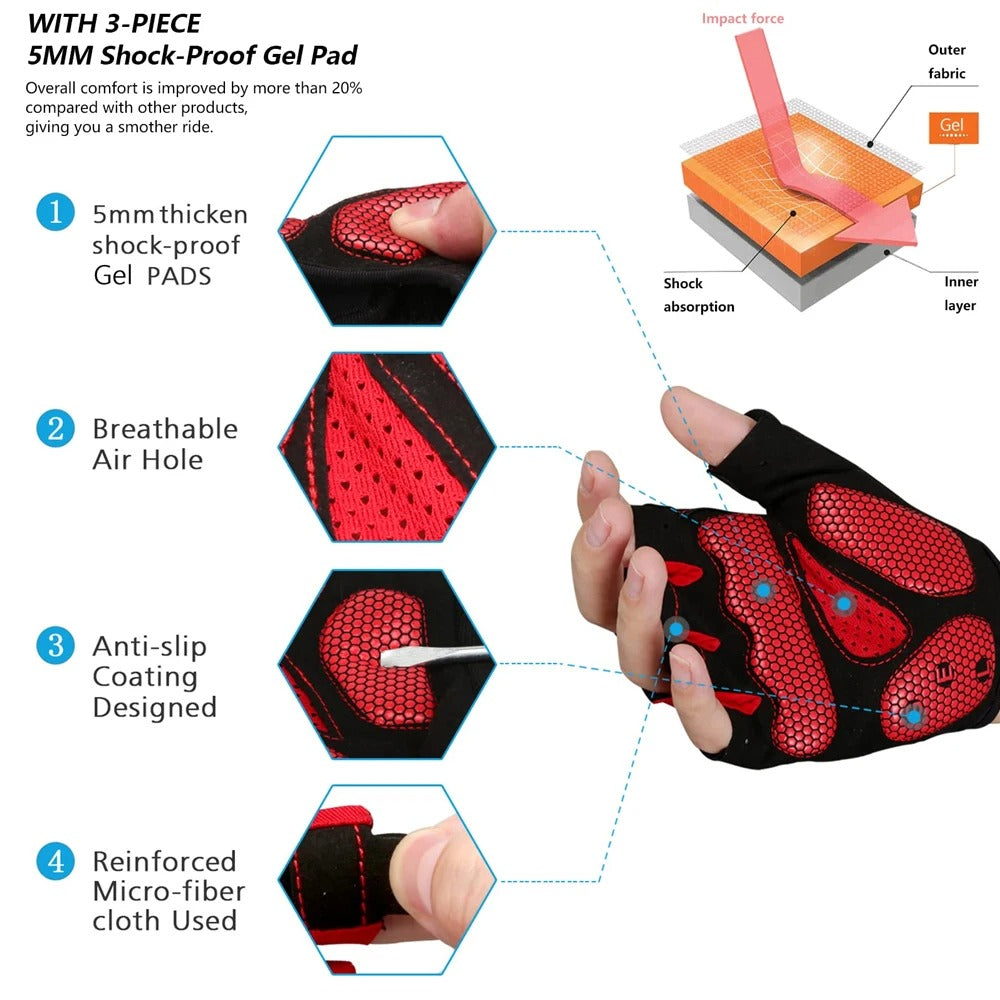 Ravine Fahrradhandschuhe – Stoßdämpfend, Atmungsaktiv und Vielseitig einsetzbar