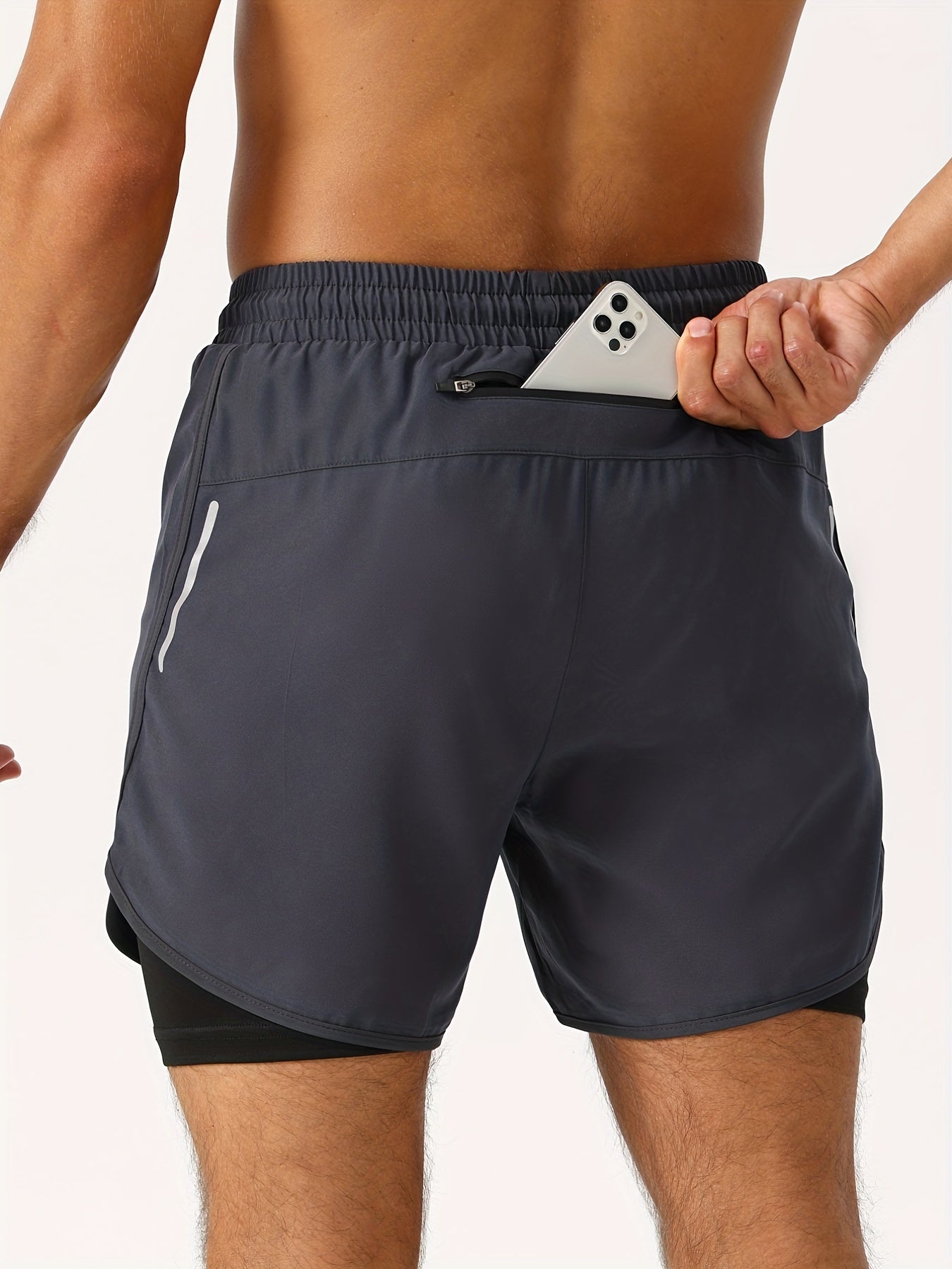 SOREN – Sportliche Body-Shaping Shorts für Herren mit Reißverschlusstasche - Dunkelgrau