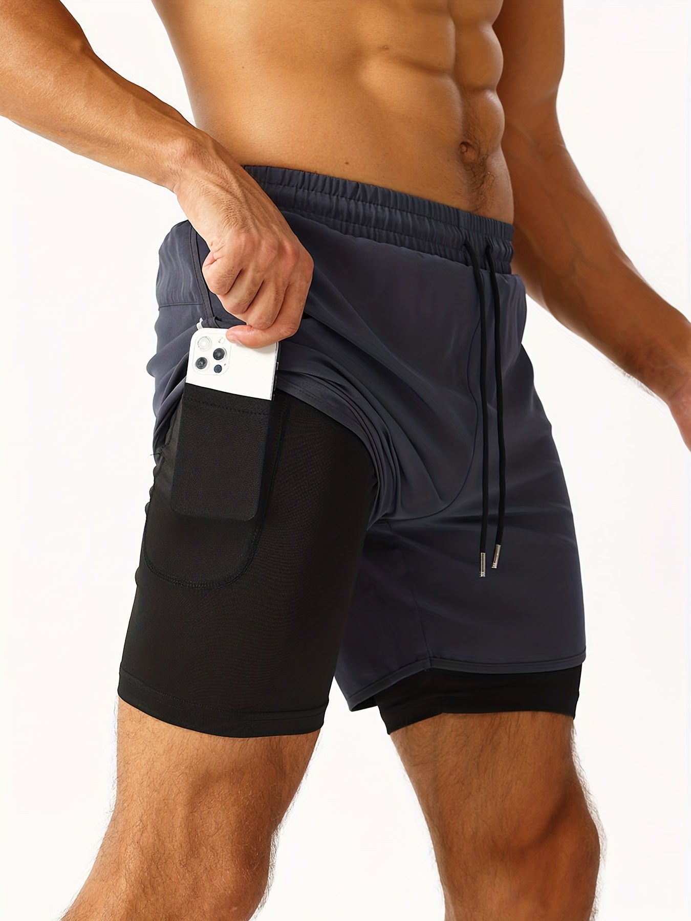 SOREN – Sportliche Body-Shaping Shorts für Herren mit Reißverschlusstasche - Dunkelgrau