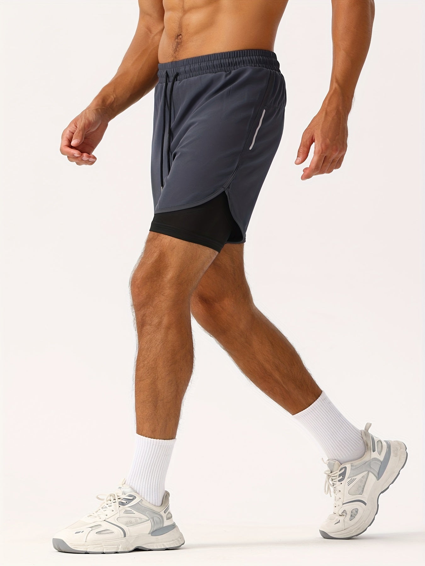 SOREN – Sportliche Body-Shaping Shorts für Herren mit Reißverschlusstasche - Dunkelgrau