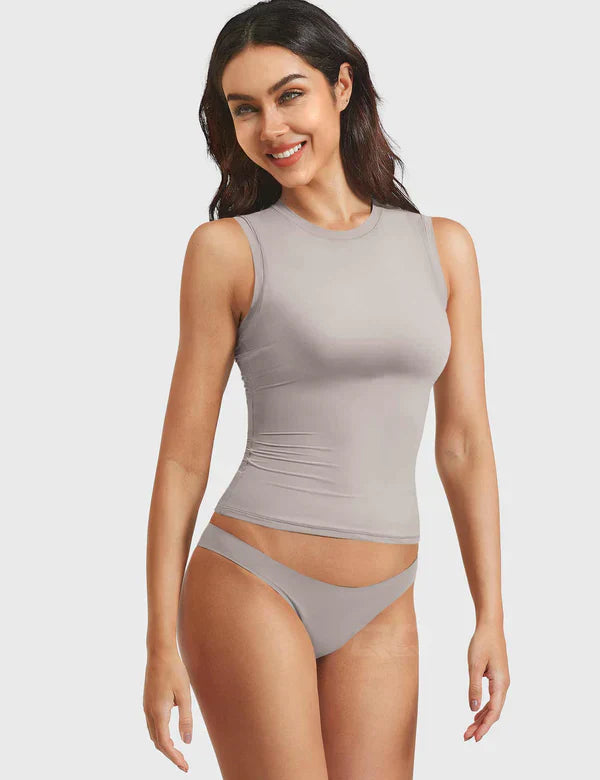 DYVA - Crop top mit Mock Neck - Silbergrau