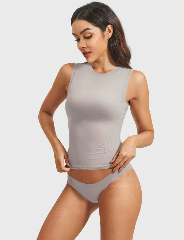 DYVA - Crop top mit Mock Neck - Silbergrau