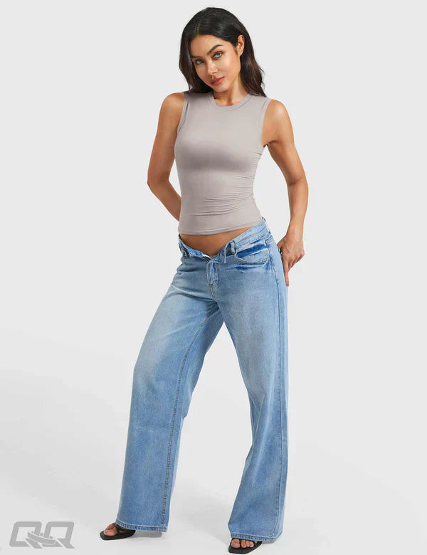 DYVA - Crop top mit Mock Neck - Silbergrau
