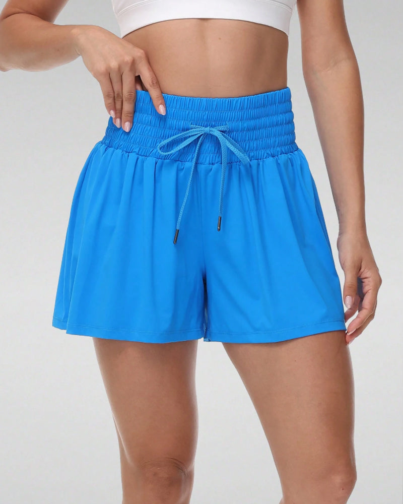 SÉLINA – 2-in-1 High-Waisted Sport Skort mit Taschen - Blau