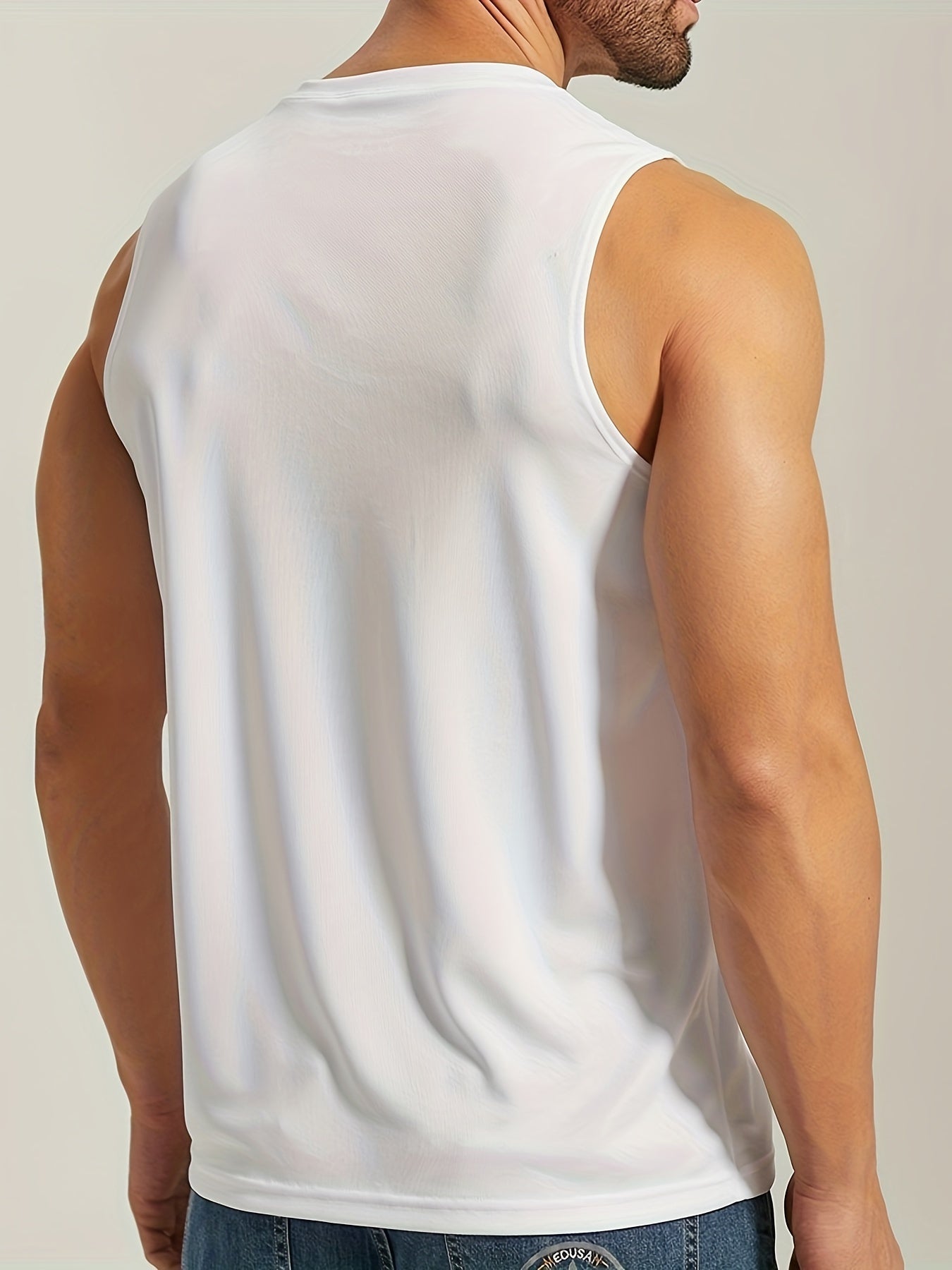 LÉO – Ärmelloses Fitness Tanktop für Herren - Weiß