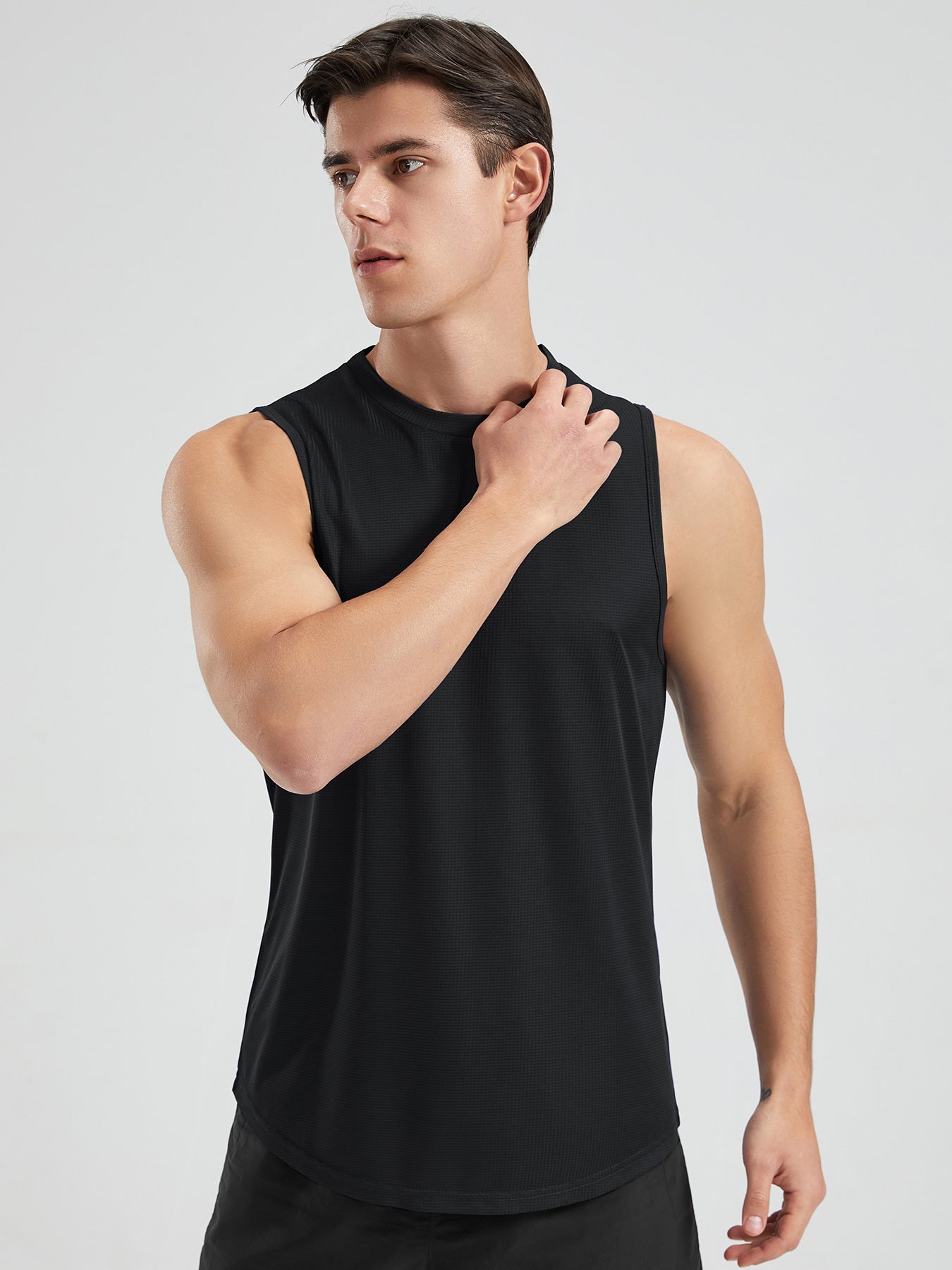 THÉO – Ärmelloses Active Crew Neck Top für Herren -  Schwarz