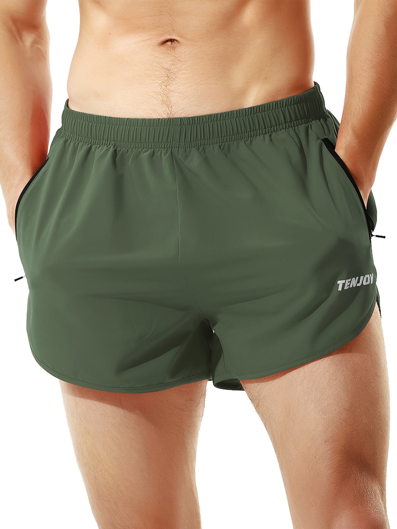 LUCIAN – Schnell trocknende Fitness-Shorts für Herren mit Taschen - Grün