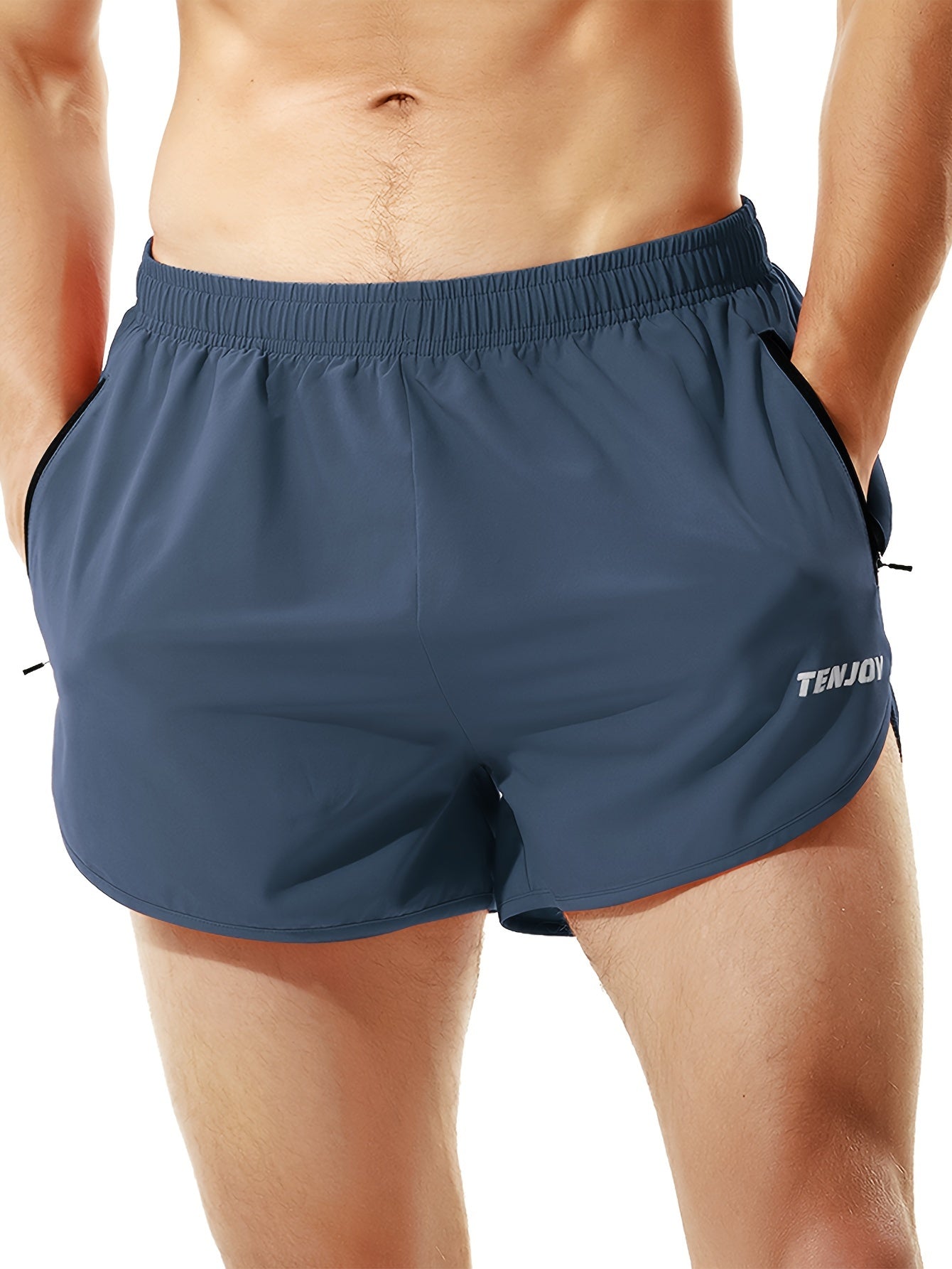 LUCIAN – Schnell trocknende Fitness-Shorts für Herren mit Taschen - Marineblau