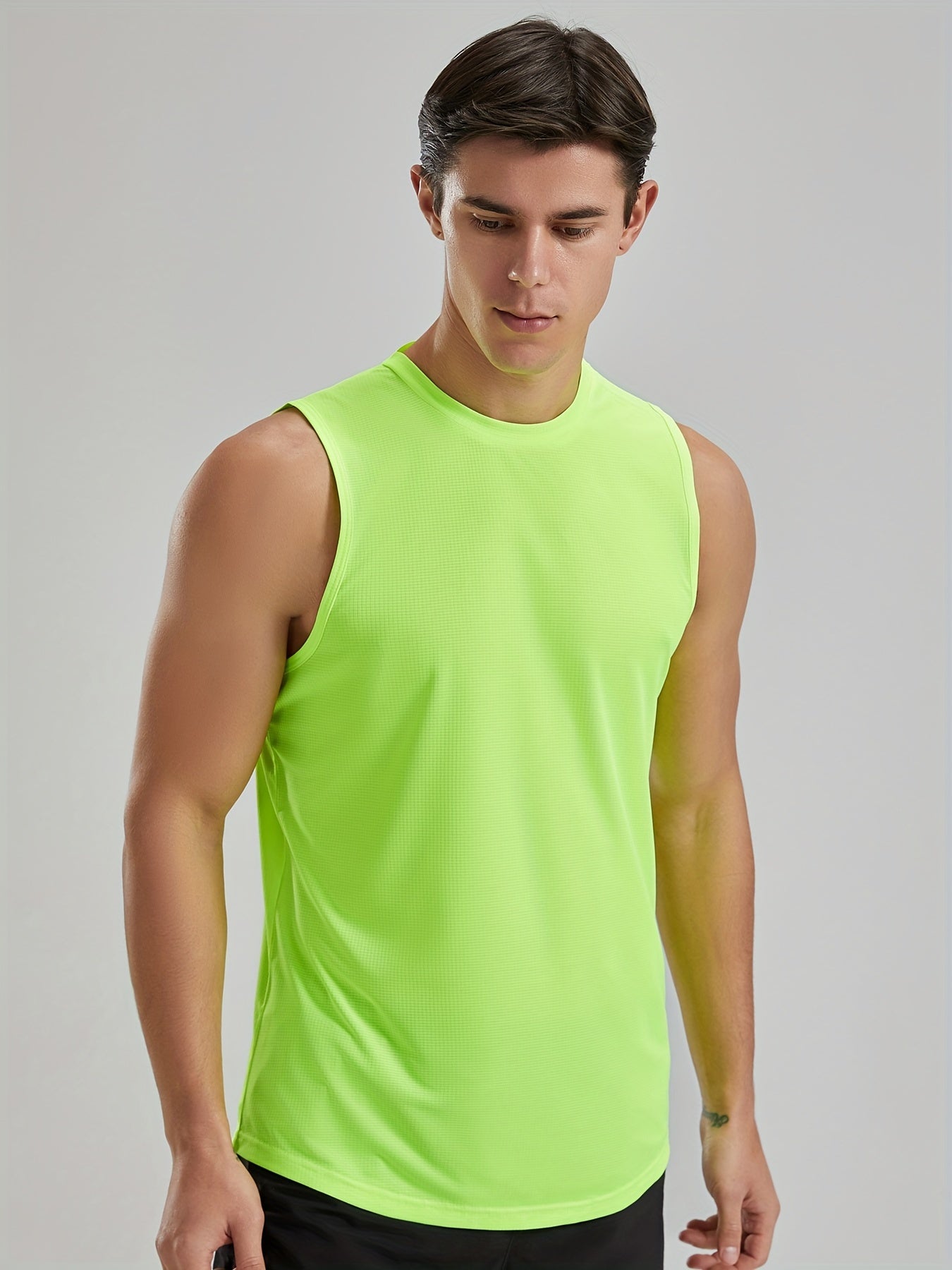 THÉO – Ärmelloses Active Crew Neck Top für Herren -  Neon Grün