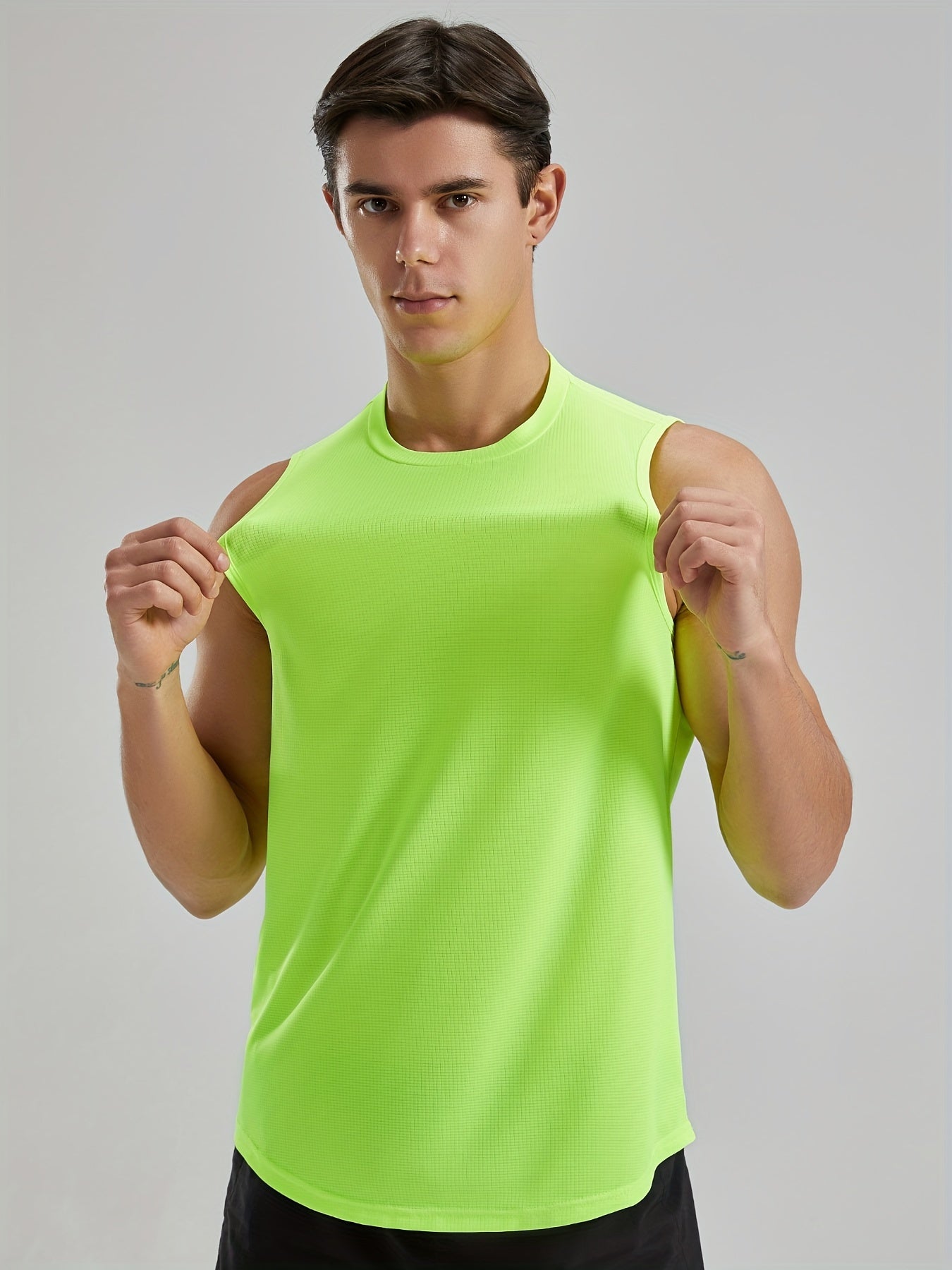 THÉO – Ärmelloses Active Crew Neck Top für Herren -  Neon Grün