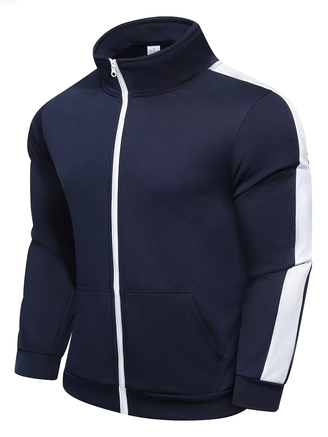 DARCY – Herren Sport-Set im Patchwork-Design mit Reißverschlussjacke - Marineblau