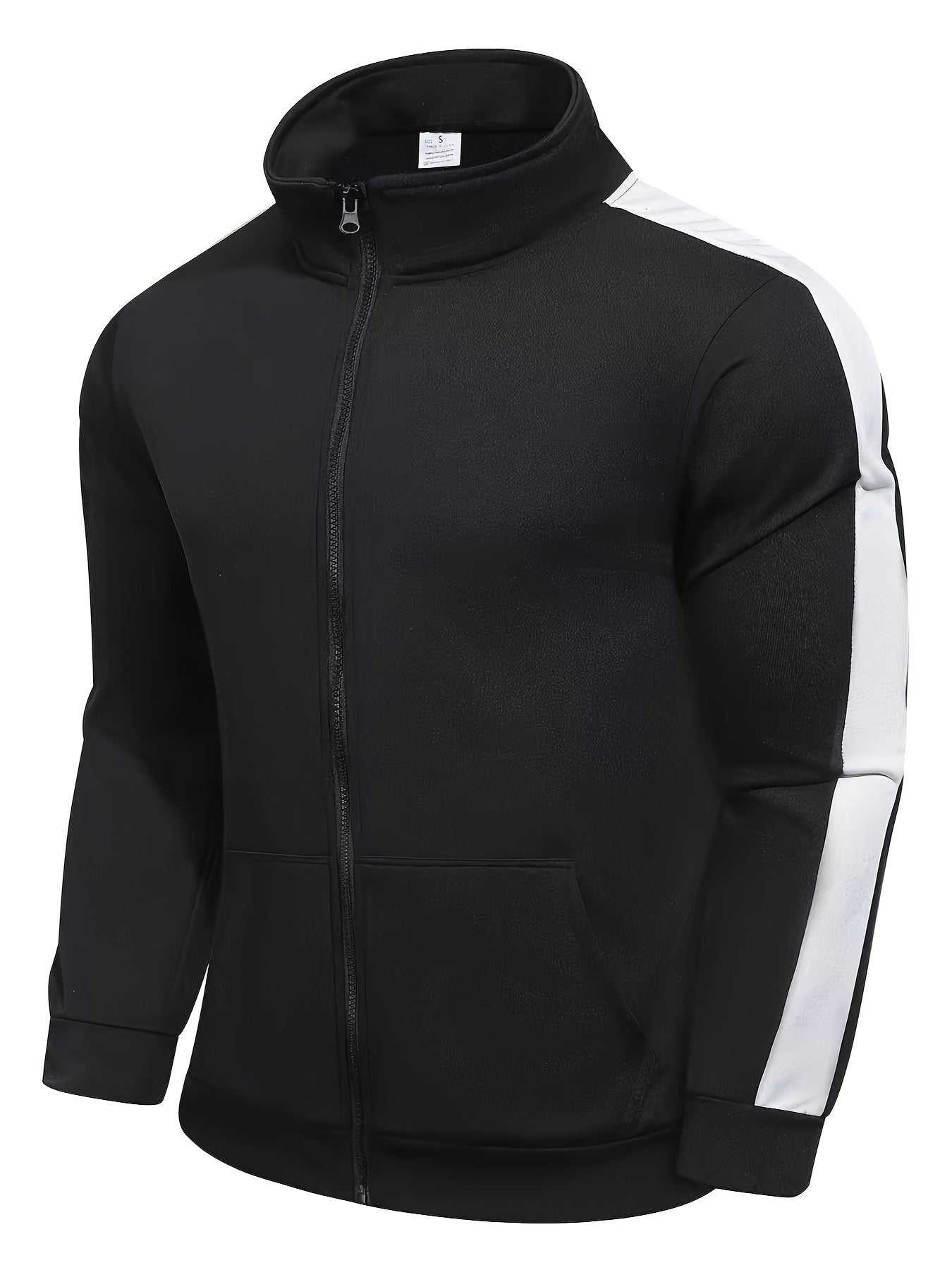 DARCY – Herren Sport-Set im Patchwork-Design mit Reißverschlussjacke - Schwarz