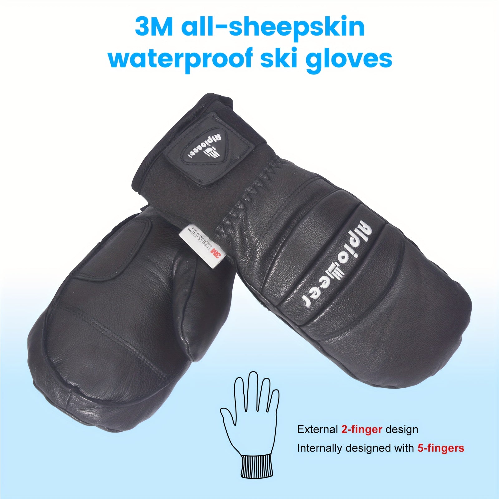 ALPIONEER - Damen Skihandschuhe aus Vollleder