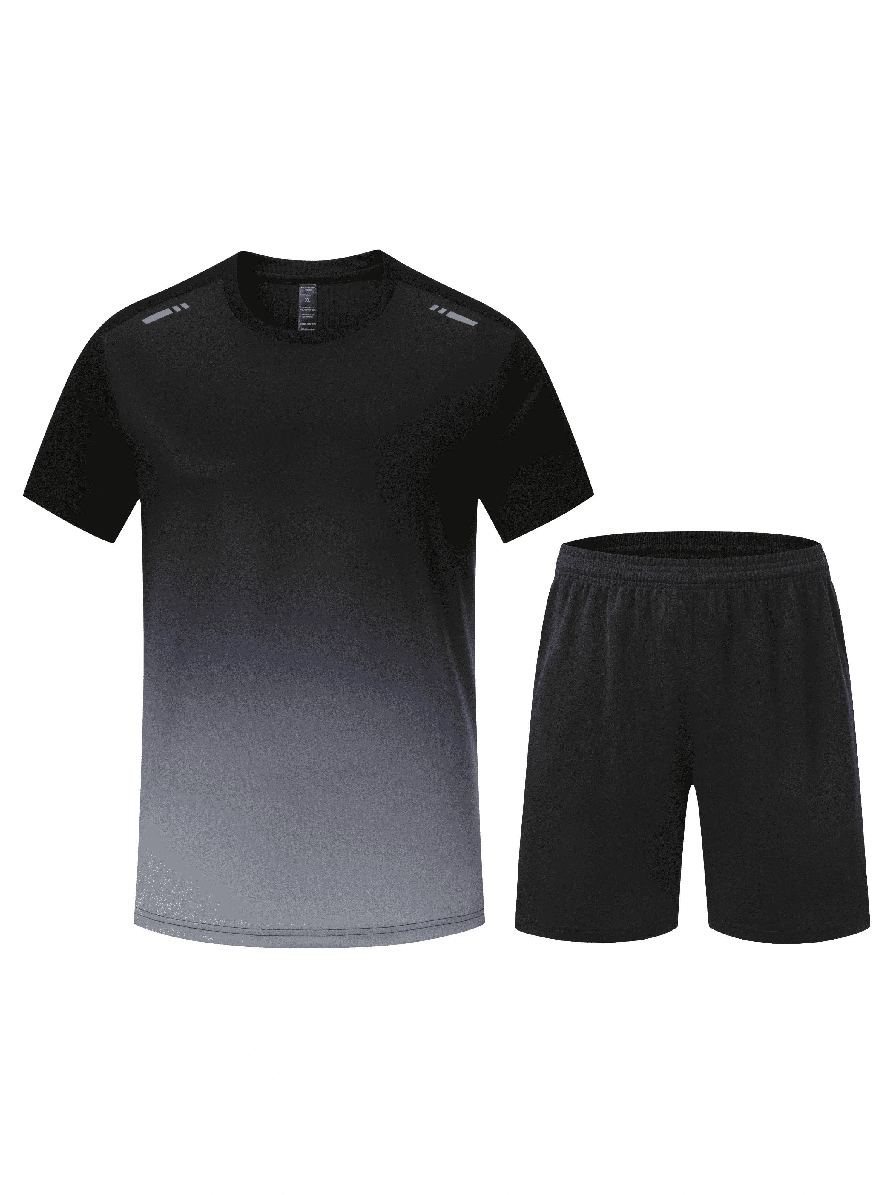 HENRI – Herren Sport-Set mit Farbverlauf für Training und Freizeit - Schwarz