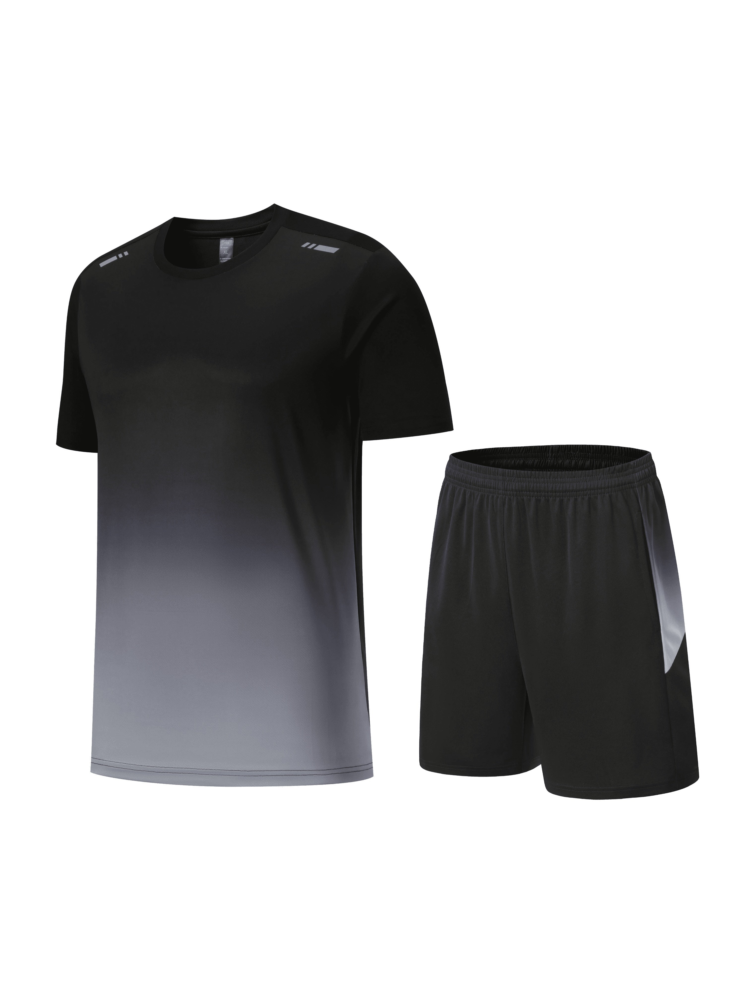 HENRI – Herren Sport-Set mit Farbverlauf für Training und Freizeit - Schwarz