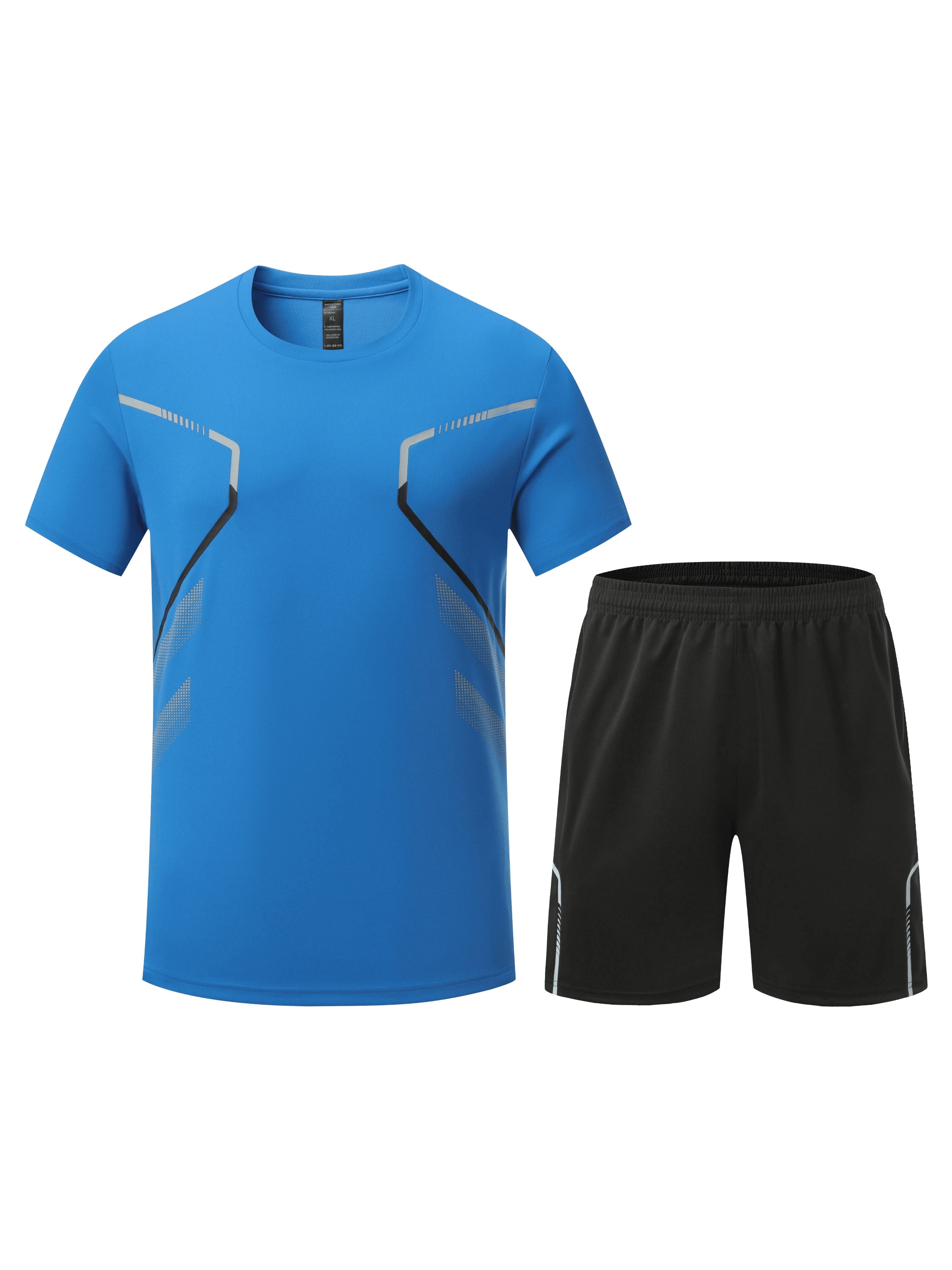 ÉMILE – Herren Sport-Set mit Streifen-Design für Sommer & Training - Blau