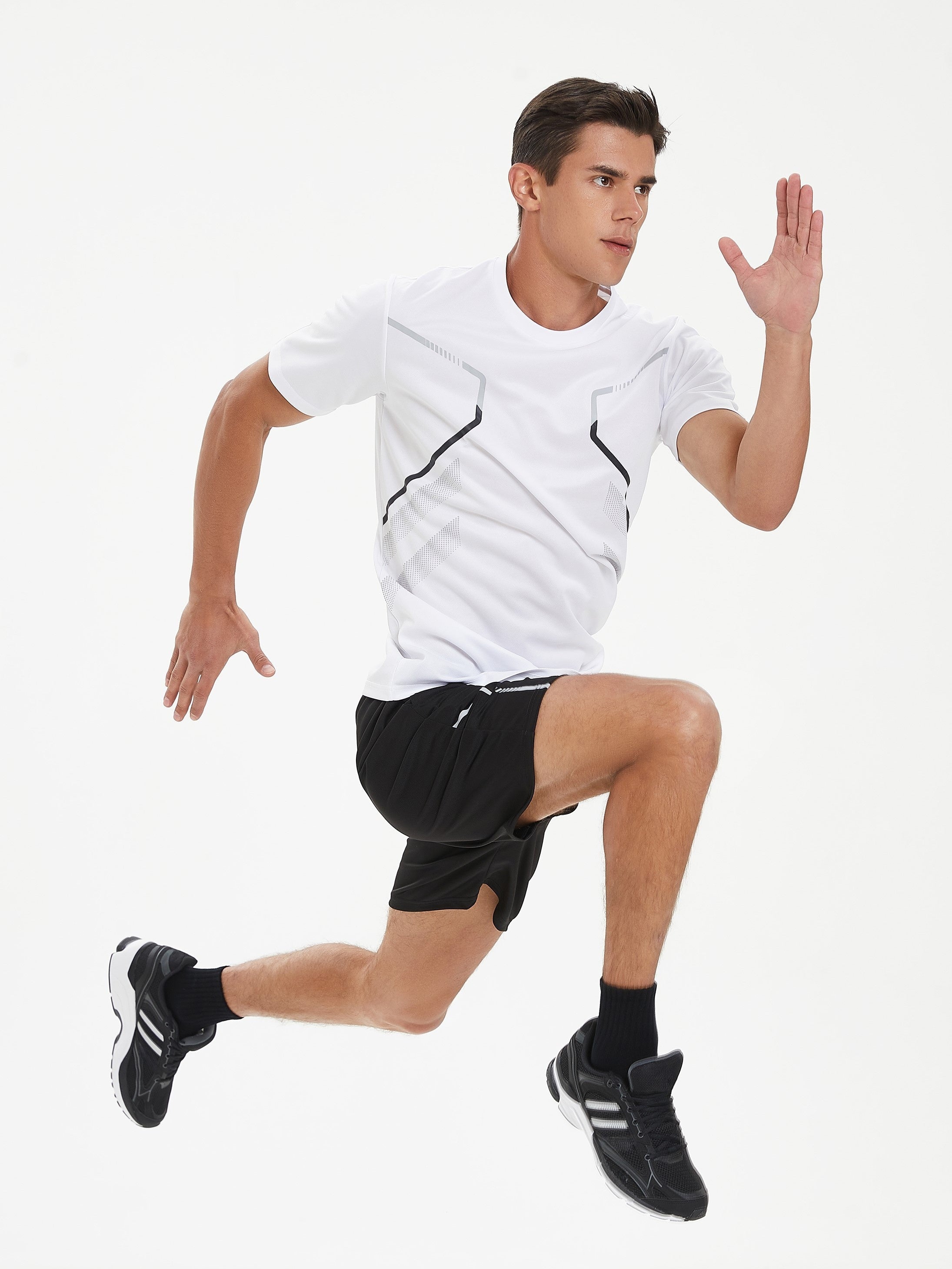 ÉMILE – Herren Sport-Set mit Streifen-Design für Sommer & Training - Weiß