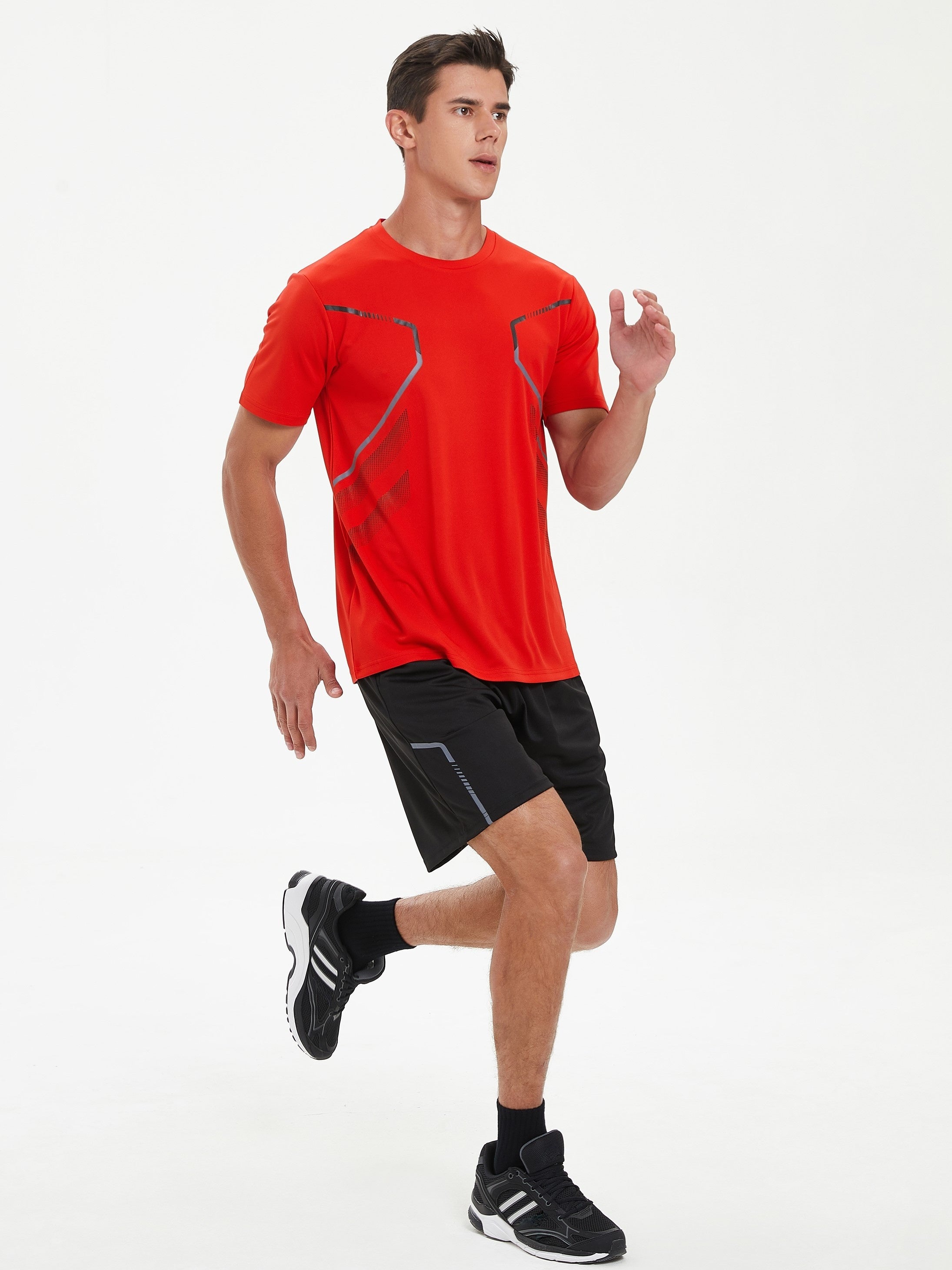 ÉMILE – Herren Sport-Set mit Streifen-Design für Sommer & Training - Rot