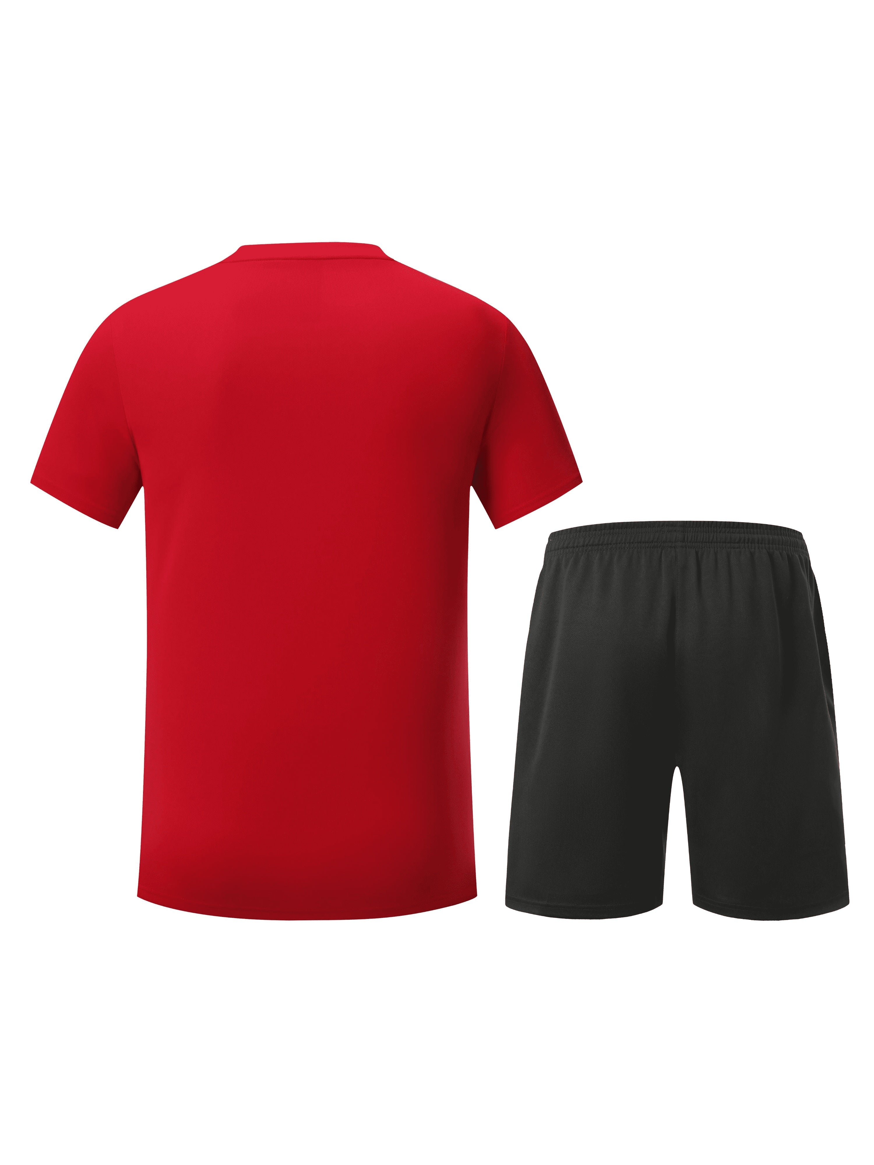 ÉMILE – Herren Sport-Set mit Streifen-Design für Sommer & Training - Rot