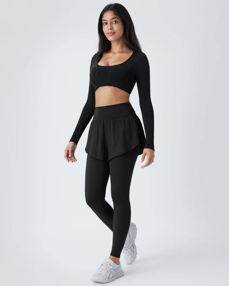 FIORA - Skirt Pants – Hochtaillierte Yoga-Leggings mit Rock
