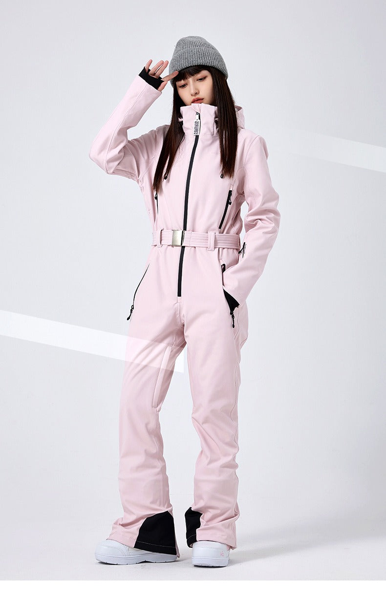 Léa – Damen Skianzug Einteiler – Rosa