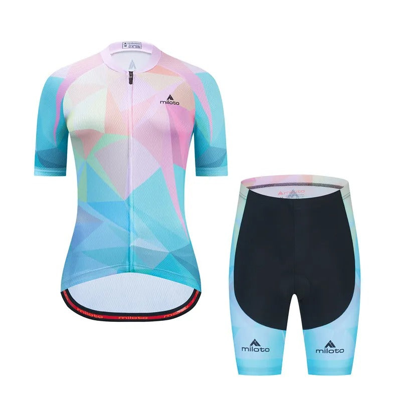 Freya Fahrradtrikot-Set – Damen Sommer-Set mit Gel-Polsterung und sportlichem Schnitt
