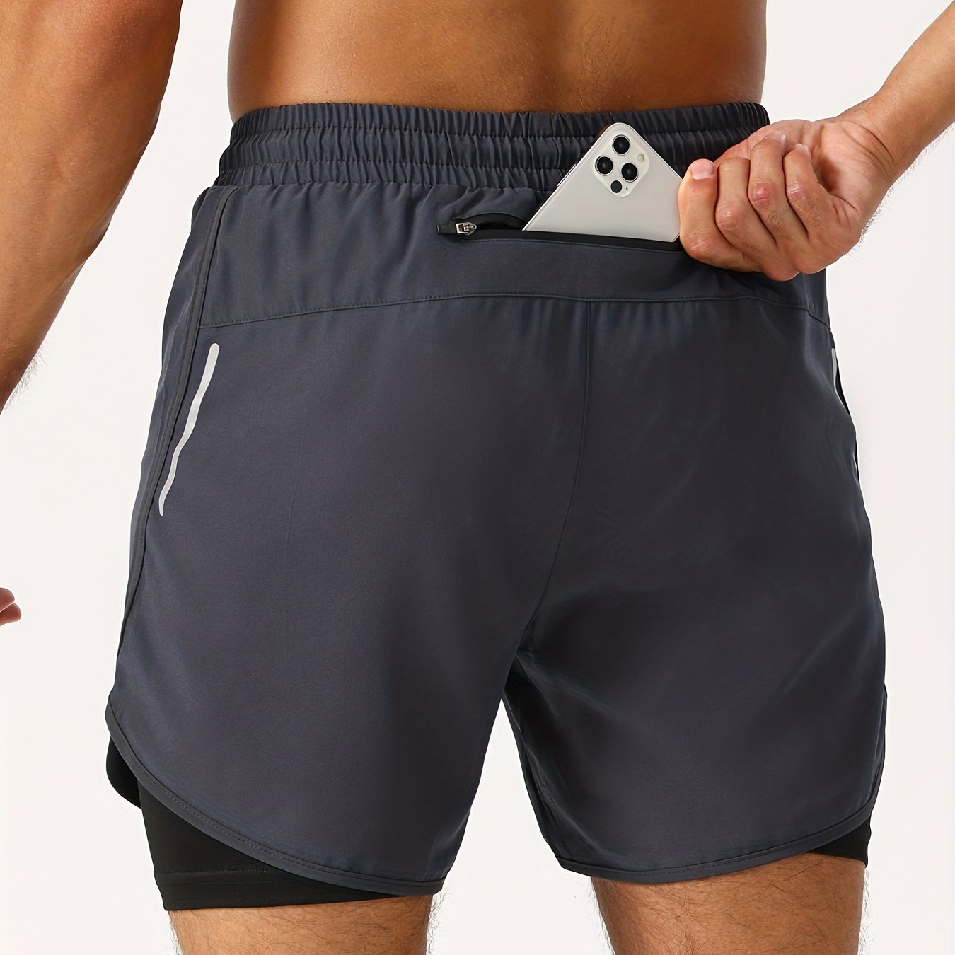SOREN – Sportliche Body-Shaping Shorts für Herren mit Reißverschlusstasche - Dunkelgrau