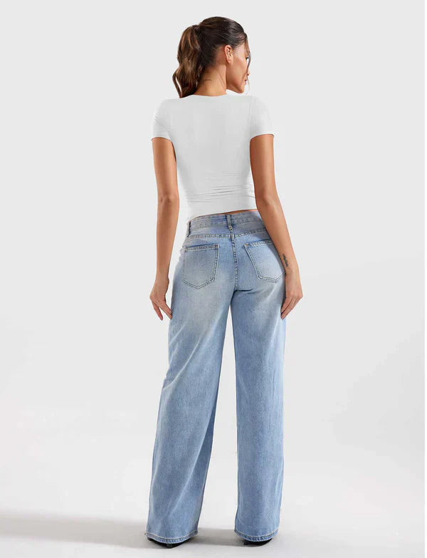 NYRA - Crop Top mit Reißverschluss -  Weiß